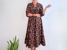 Cargar imagen en el visor de la galería, INDIGO DRESS - BROWN