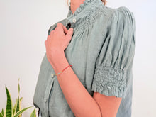 Charger l'image dans la galerie, CAMISA LINO FRUNCES - VERDE