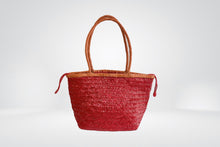 Load image into Gallery viewer, Two-tone basket bag - red