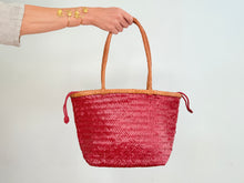 Load image into Gallery viewer, Two-tone basket bag - red