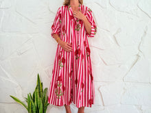 Load image into Gallery viewer, LA ROCHELLE DRESS - RED FLOWERS DRESS