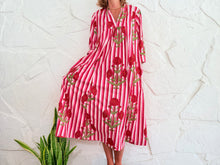 Load image into Gallery viewer, LA ROCHELLE DRESS - RED FLOWERS DRESS