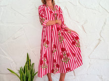 Load image into Gallery viewer, LA ROCHELLE DRESS - RED FLOWERS DRESS
