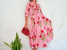 Load image into Gallery viewer, LA ROCHELLE DRESS - RED STRIPES DRESS