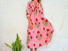 Load image into Gallery viewer, LA ROCHELLE DRESS - RED STRIPES DRESS