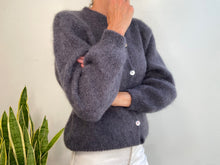 Load image into Gallery viewer, MOHAIR BUTTON FRONT CARDIGAN - GRAY