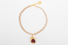 Load image into Gallery viewer, SHORT POMEGRANATE SILK NECKLACE - BURGUNDY