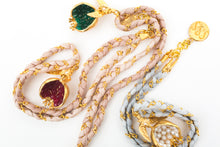 Load image into Gallery viewer, SHORT POMEGRANATE SILK NECKLACE - BURGUNDY