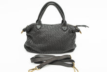 Load image into Gallery viewer, BRAIDED LEATHER BAG BLACK