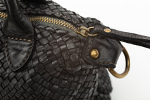 Load image into Gallery viewer, BRAIDED LEATHER BAG BLACK
