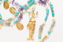 Charger l'image dans la galerie, GOLD FISH LONG NECKLACE - TURQUOISE