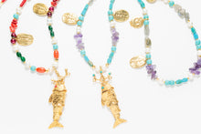 Charger l'image dans la galerie, GOLD FISH LONG NECKLACE - TURQUOISE
