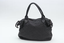 Load image into Gallery viewer, BRAIDED LEATHER BAG BLACK
