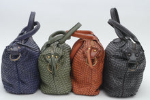 Load image into Gallery viewer, BRAIDED LEATHER BAG BLACK