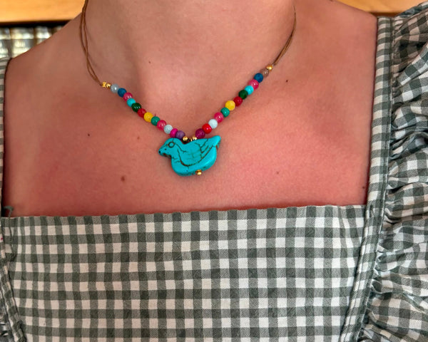 TURQUOISE DUCK NECKLACE