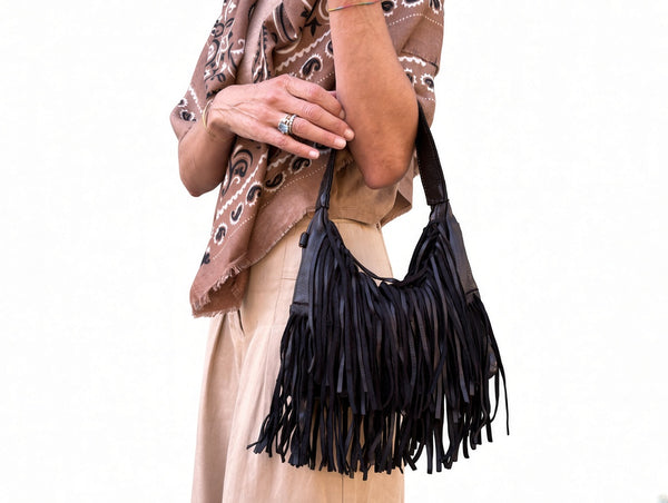 MINI FRINGE BAG - BLACK