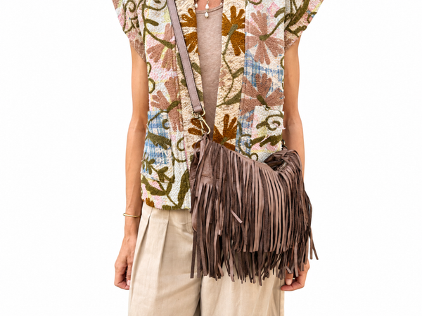 MINI FRINGE BAG - TOPO