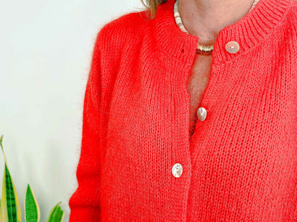 CAROLINE MOHAIR CARDIGAN - ORANGE