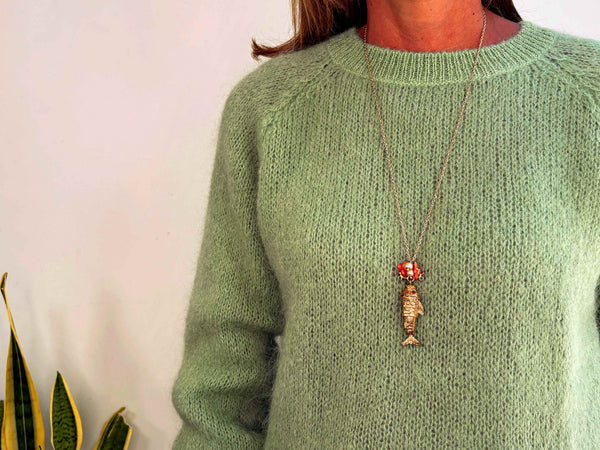 EVA MOHAIR JUMPER -AQUA