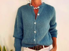 Charger l'image dans la galerie, ANAÏS MOHAIR CARDIGAN - TURQUOISE
