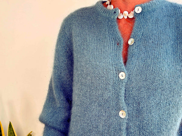 ANAÏS MOHAIR CARDIGAN - TURQUOISE
