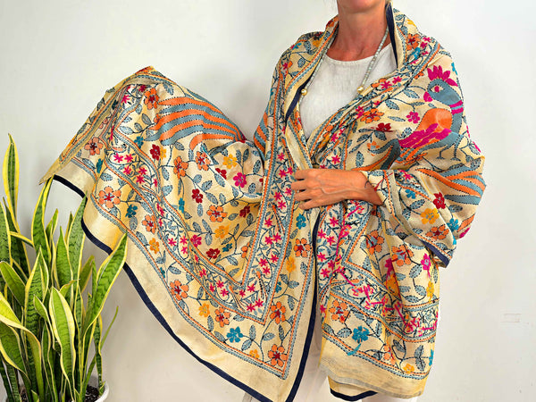 EMBROIDERY SILK SCARF 20
