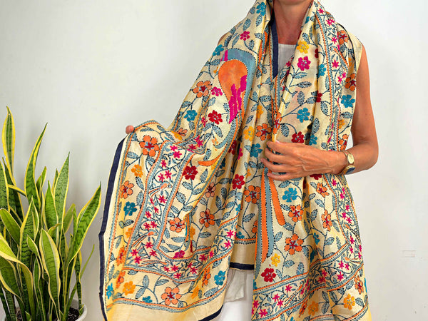 EMBROIDERY SILK SCARF 20