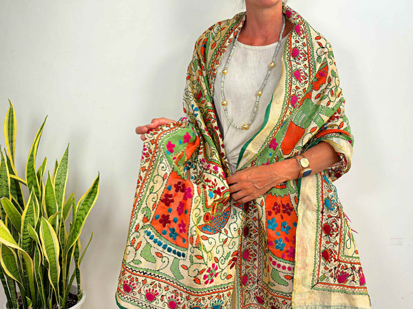 EMBROIDERY SILK SCARF 19