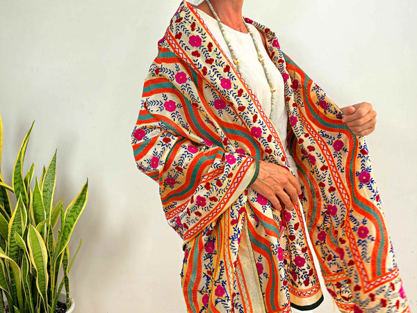 EMBROIDERY SILK SCARF 18