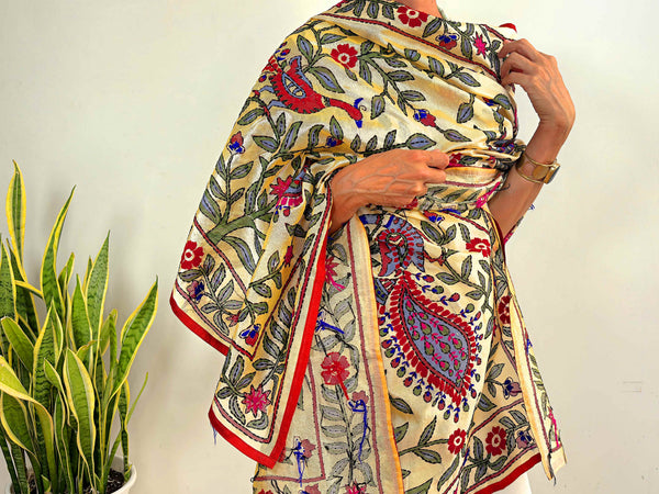 EMBROIDERY SILK SCARF 17