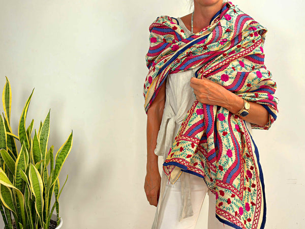 EMBROIDERY SILK SCARF 15