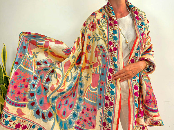 EMBROIDERY SILK SCARF 14