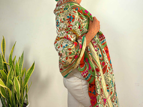 EMBROIDERY SILK SCARF 11