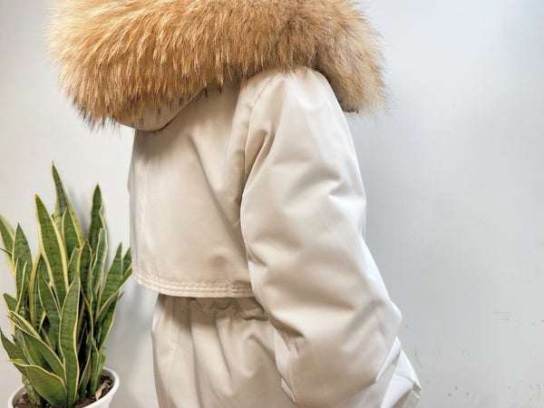 RABBIT/FOX PARKA - BONE