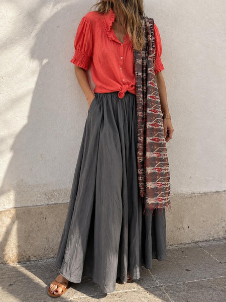 VOILE COTTON SKIRT GREY