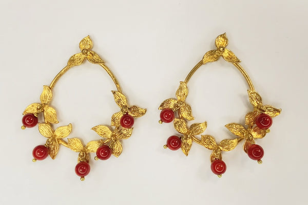 IVY EARRING - CORAL