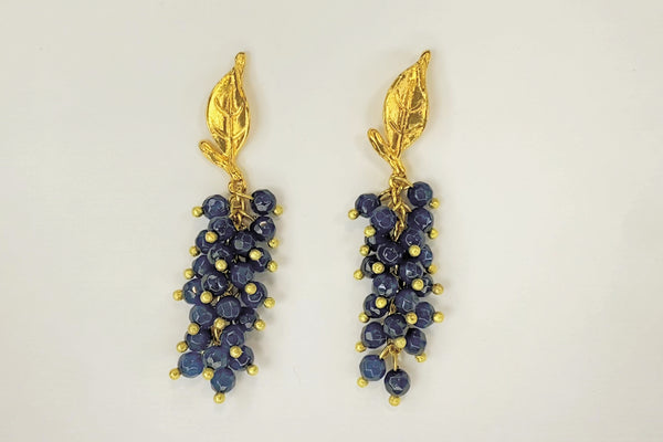 ´LONG GRAPE EARRING - NAVY