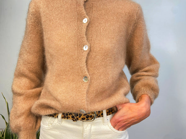 MOHAIR BUTTON CARDIGAN - CAMEL