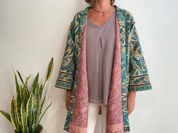 QUILTED SILK KIMONO 8