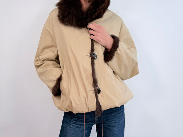 BOMBER COAT - CAMEL