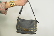 Load image into Gallery viewer, STUD WASHED LEATHER BAG GREY
