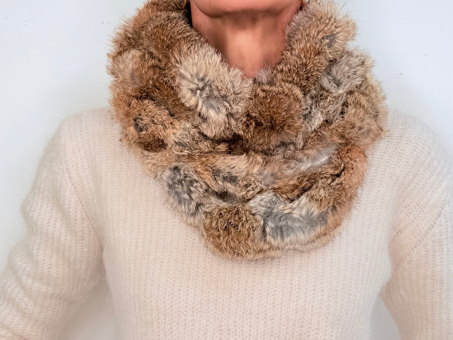 CUELLO DE CONEJO TRICOTADO - NATURAL