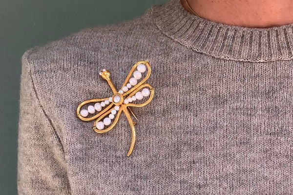 DRAGONFLY BROOCH - PEARL