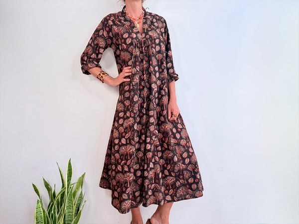 INDIGO DRESS - BROWN