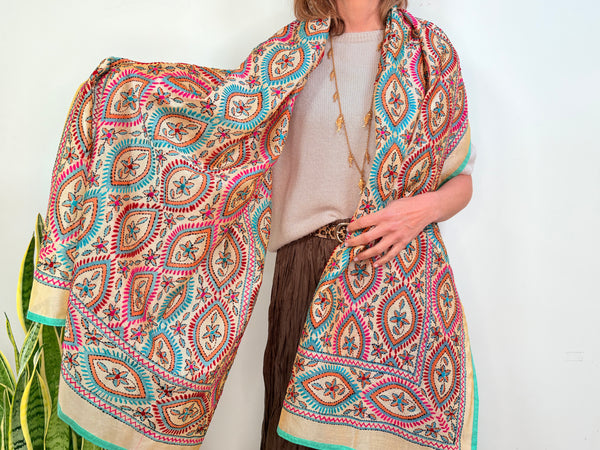 EMBROIDERY SILK SCARF 36