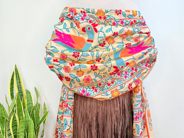 EMBROIDERY SILK SCARF 33