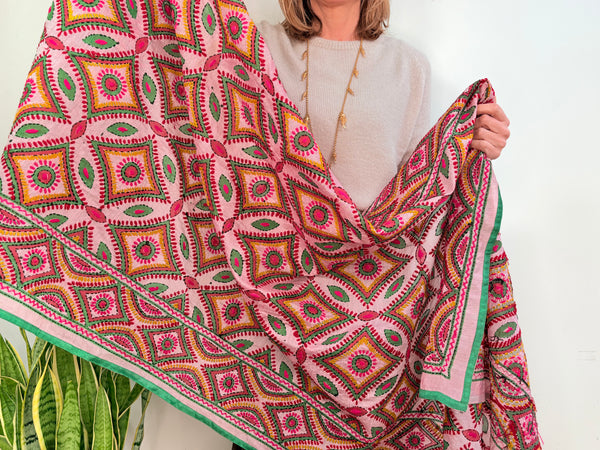 EMBROIDERY SILK SCARF 32