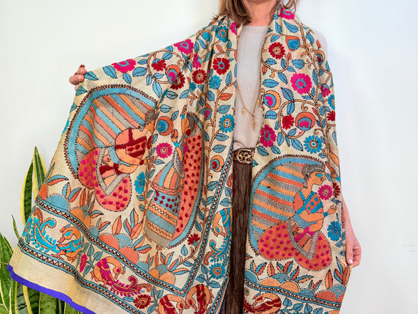 EMBROIDERY SILK SCARF 26