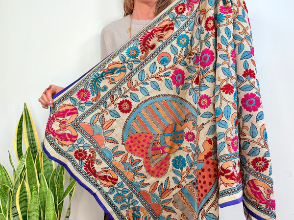 EMBROIDERY SILK SCARF 26