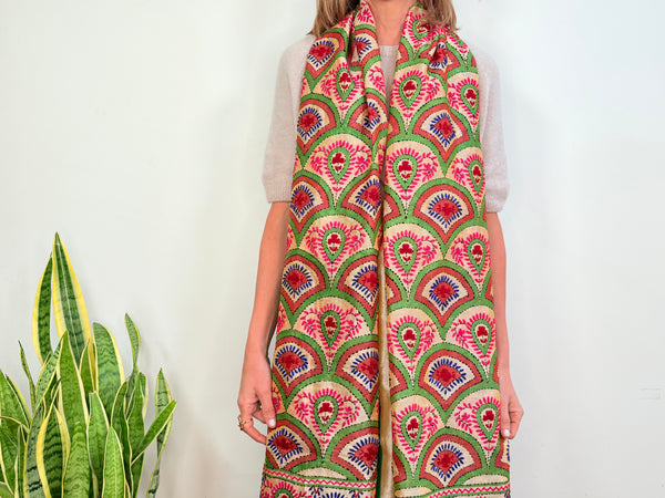 EMBROIDERY SILK SCARF 24